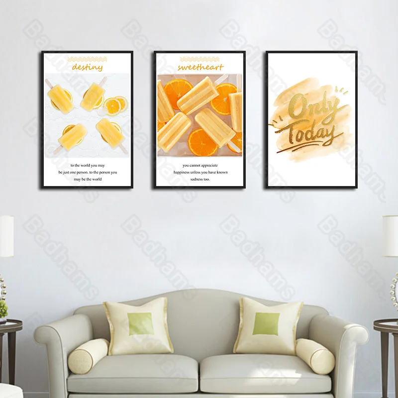 

Modern Decoration Home Orange Popsicle Painting Sofa Background Wall Bedroom Dining Hall Corridor Porch Hanging Painting