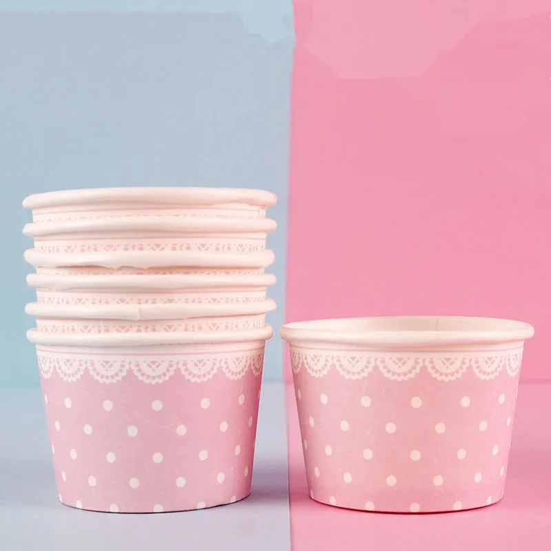 50 шт одноразовые толстые бумажные вечерние чашки для мороженого красочные