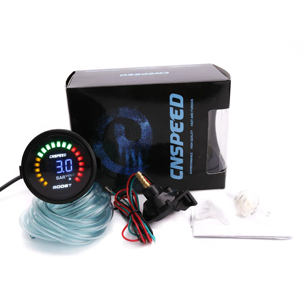 CNSPEED " 52 мм Цифровой Авто турбо Boost Gauge-15-45PSI+ регулируемый турбо Boost контроллер комплект 1-30 фунтов/кв. дюйм в салоне