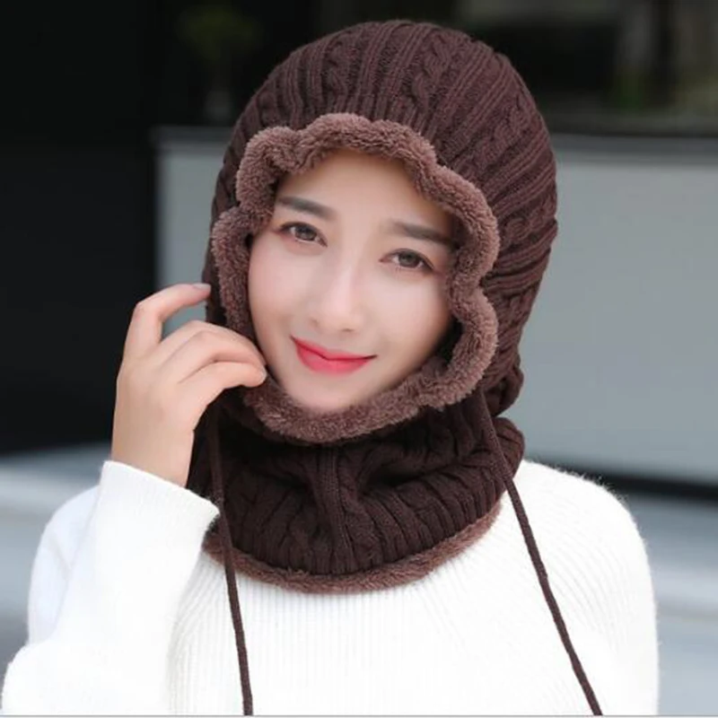 

Winter Skullies Hat Fashion Warm Acrylic Hats Casual Outdoor Cycling Knitted Cap Autumn Winter Multi-purpose Adult Hat
