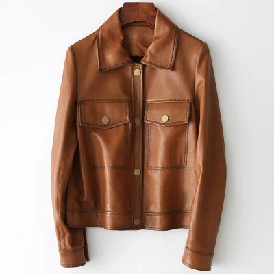 

MEWE Женская Весенняя куртка из натуральной овечьей кожи H6