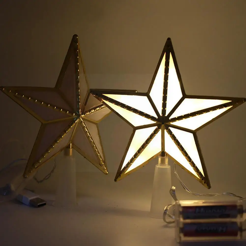 

Светодиодная звезда на верхушку рождественской елки, светящаяся пятиконечная Новинка 2021, рождественские украшения, звезда 17 см, украшение ...