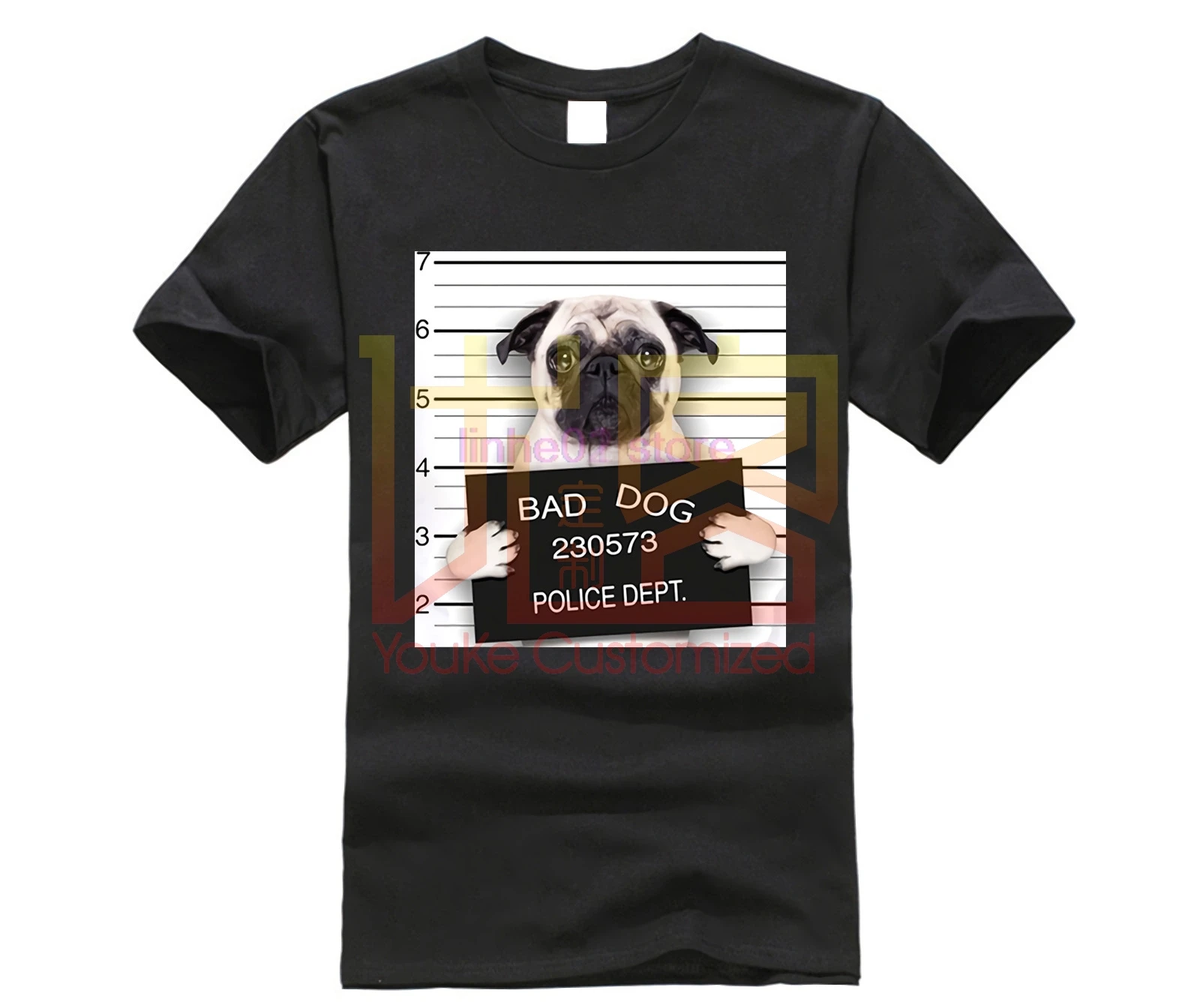 Креативная Дизайнерская мужская футболка с принтом мопса коротким рукавом