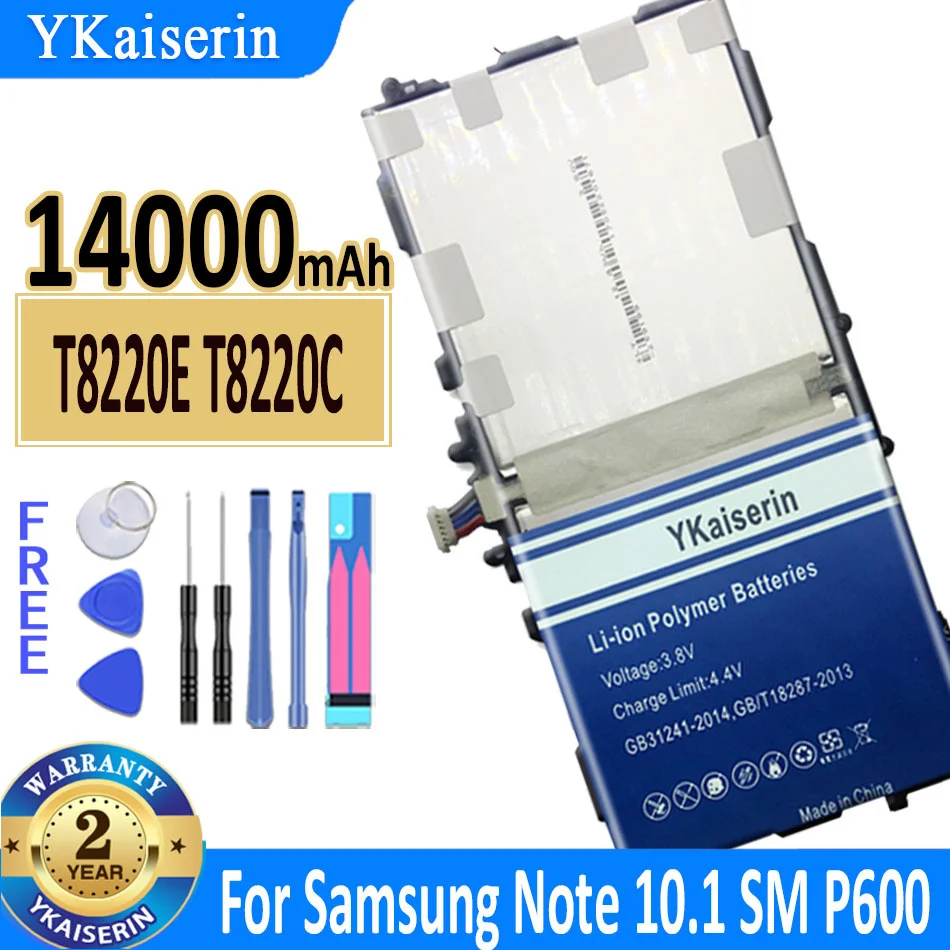 Аккумулятор ykaisin T8220E T8220C на 14000 мА · ч для Samsung GALAXY Note 10 1 SM P600 P601 P605 P607 T520 T525 P602 |