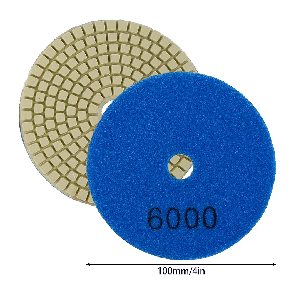 

12pcs Diamond Polishing Pads Kit 4 Inch 100mm Wet/Dry for Granite Stone Concrete Marble Polishing Use Grinding Discs Set