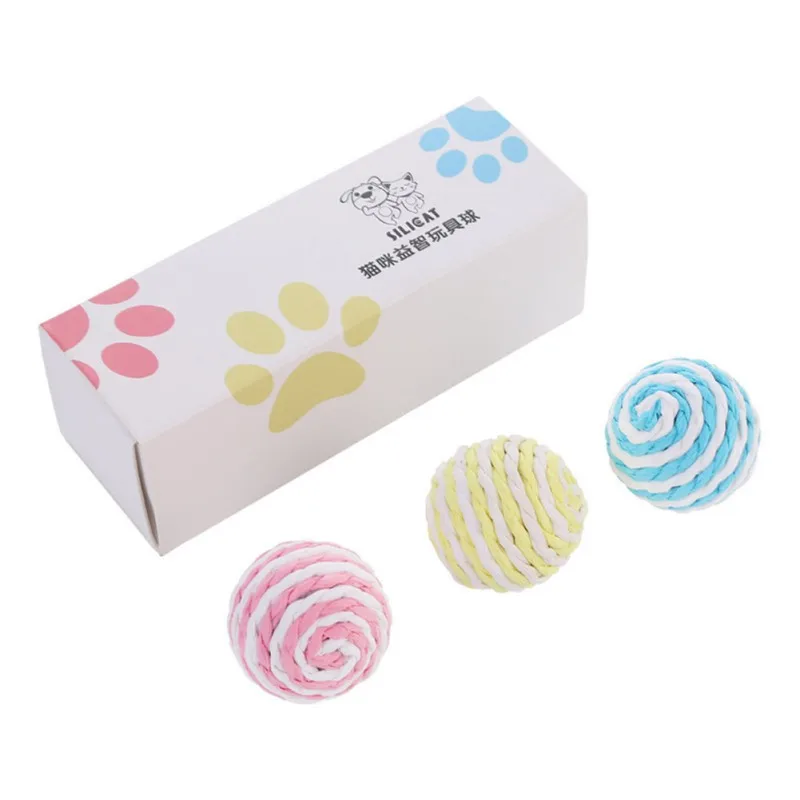 Бумажный веревочный шар для домашних животных Подарочная коробка с 3 наборами