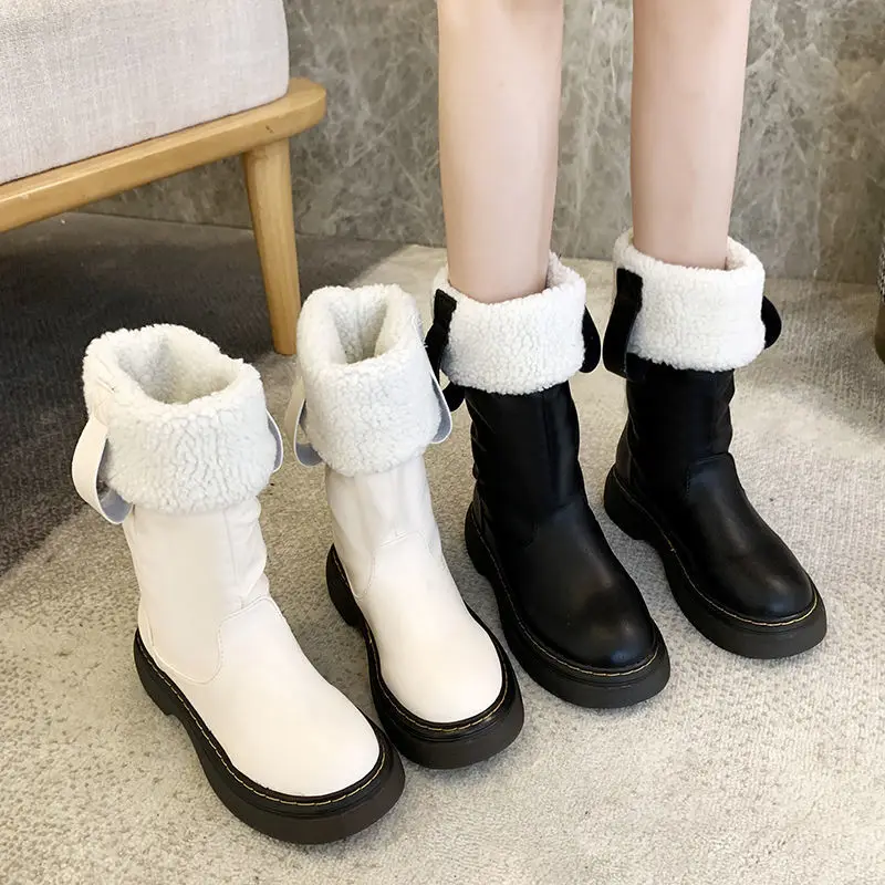 

Новинка 2021, кожаные зимние сапоги, женские теплые зимние сапоги с шерстью, женская обувь, модные ботильоны на шнуровке с толстым мехом