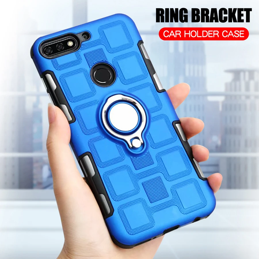 Противоударный бронированный чехол для huawei P30 P20 Lite mate 20 10 Pro Ring Stand Case Y5 Prime 2018 Y6 Y7 P