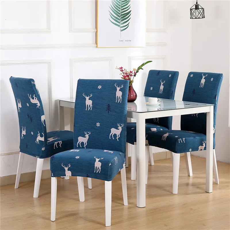 Печать крышки стула спандекс крышка Stretch Съемный Анти грязный обеденный чехол