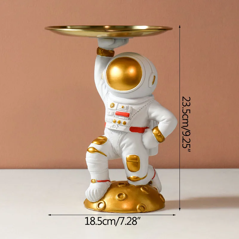 

Nordic Astronaut Snacks Organizer Home Decorations Porch Key Storage Ornaments Dried Fruit Tray Desk Decorations Figurine Gift