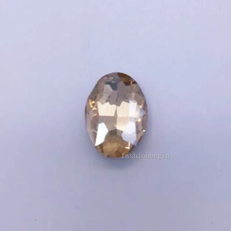 20p 10x14 мм Овальный цвет с заостренным фольгированным дном назад паста на Кристалл Стразы огранки Стекло Стразы шатоны камень Драгоценности ремесла для одежды - Цвет: gold champagne