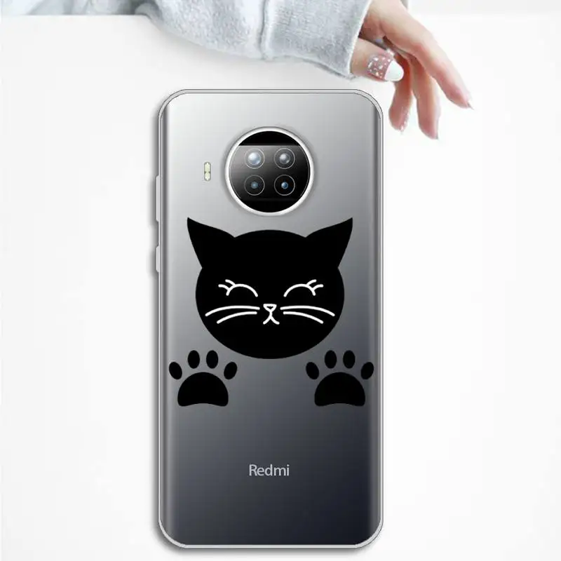 

Cute cat scratching Phone Case Transparent for Xiaomi Redmi note 10 t 8 9 pro lite 11