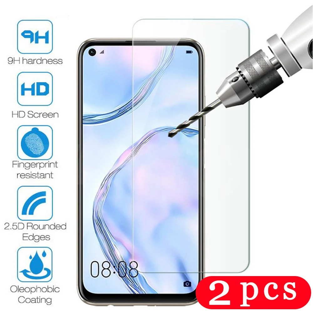 

2Pcs 9H tempered glass for huawei P40 pro plus P40 lite E P30 P20 pro phone screen protector protective film smartphone on glass