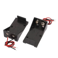 20pcsset 2 wires lead 9v battery holder screw mounted storage case box connector battery case