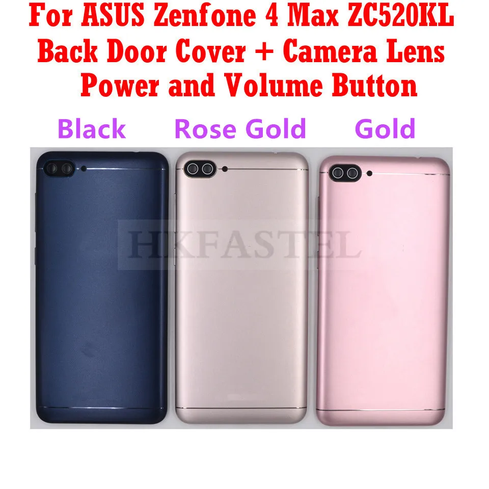 Для ASUS Zenfone 4 Max ZC520KL задний корпус задняя крышка батарейный отсек с боковой кнопкой громкости+ объектив камеры