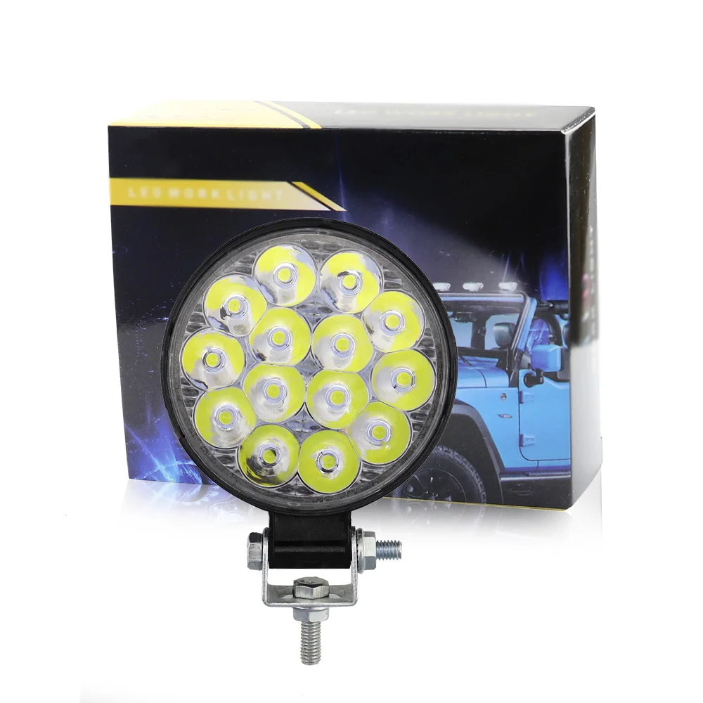 

2pcs Car Truck Round 14-LED Work Spot Light Bulb Driving Lamp Waterproof Trailer Interior Exterior Lighting