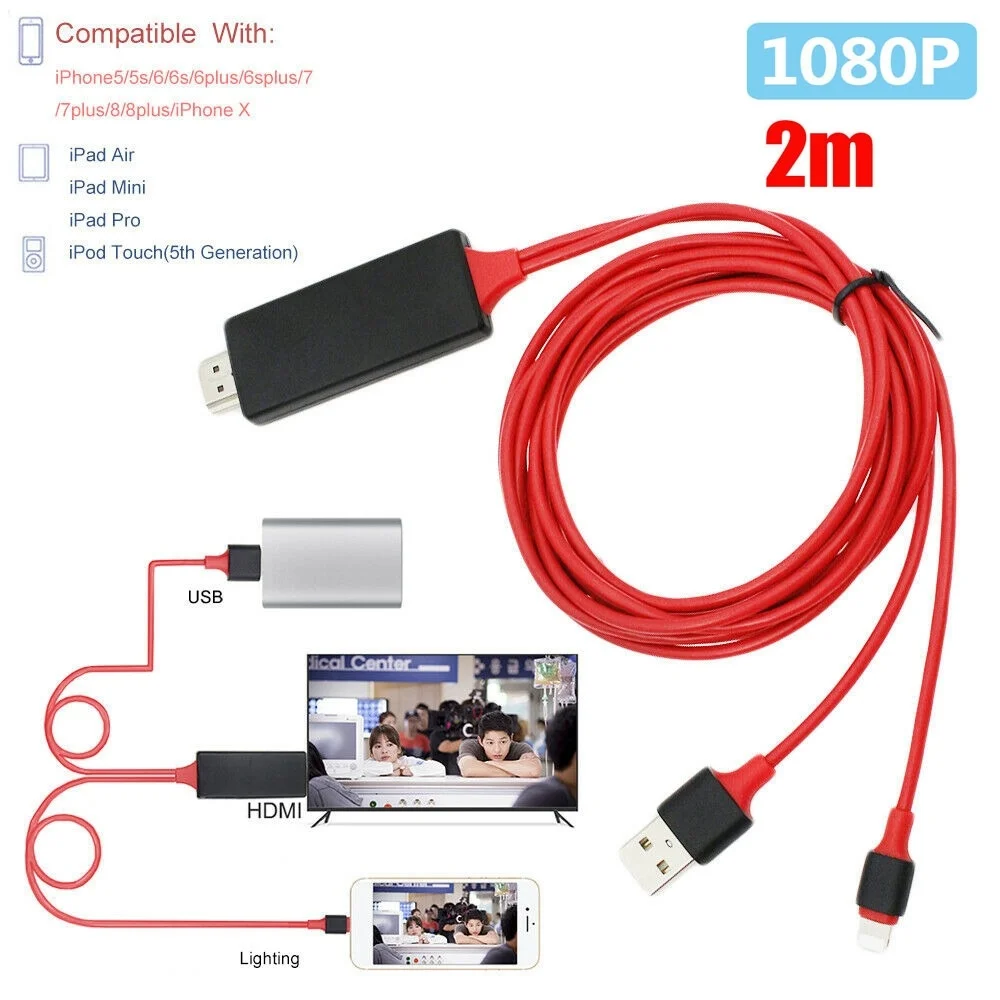 Кабель адаптер Lightning/HDMI USB 8 Pin HDMI HDTV AV 1080P для зарядки|Устройство анти-сон в машину| |