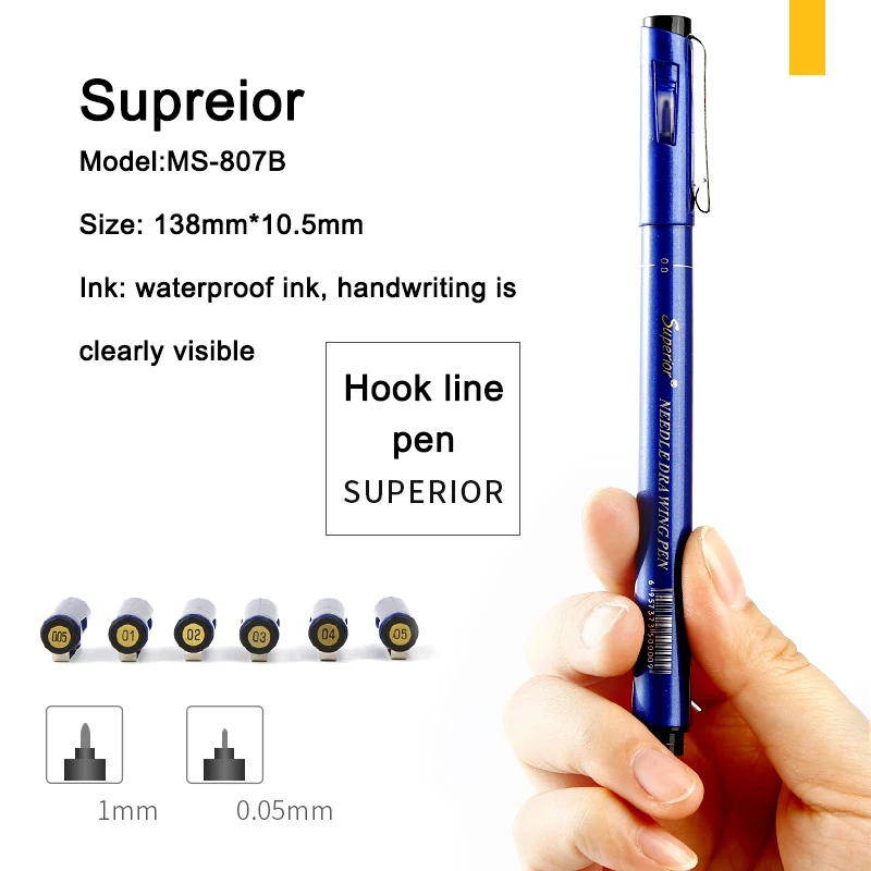 Superior 9Pcs Different Size Water Based Art Markers Pigment Liner Triangular Fineliner Pens for Design School Office Supplies