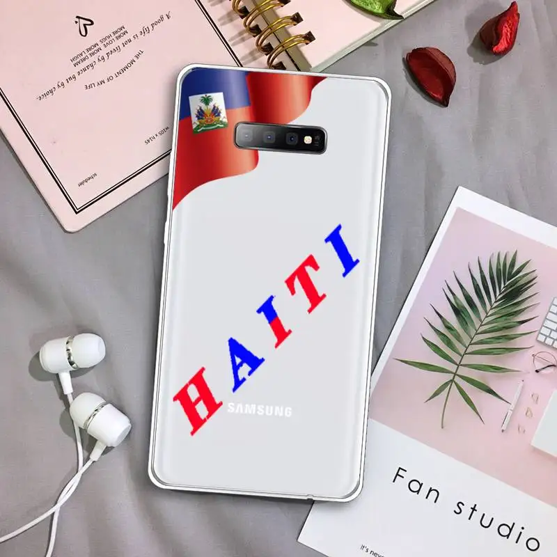 

Haitian Flag Phone Case Transparent For Samsung Galaxy A71 A21s S8 S9 S10 plus note 20 ultra