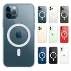 Магнитный чехол для Apple iPhone 11, 12 Pro Max, Mini, XS, X, XR, SE 2020, 8, Magsafing, прозрачный, с магнитной задней крышкой