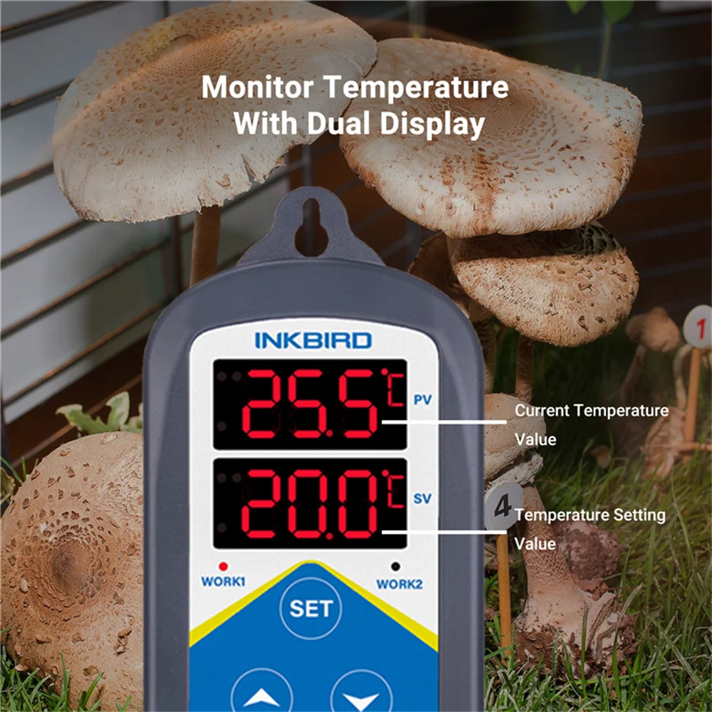 inkbird pre wired electronic heating thermostat temperature controller 24 hours setting humanized itc 306t with dual lcd display free global shipping