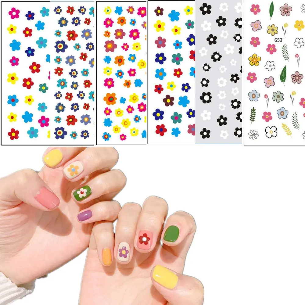 

Summer Design Nail Art Decoration Flowers Cute Nail Stickers Manicure Sliders 3D Hyuna Style