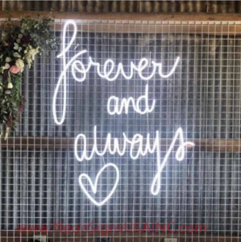 

Неоновые Настенные светильники Forever And Always на заказ, комнатное украшение для свадьбы, мероприятия, вечевечерние НКИ, магазина, дня рождения, ...