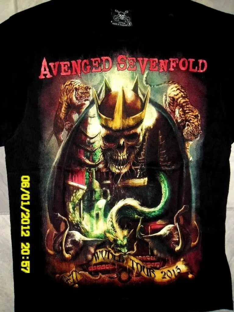 

AVENGED SEVENFOLD - WORLD TOUR 2015 - T-SHIRTS Summer Short Sleeves Cotton T-Shirt Fashion