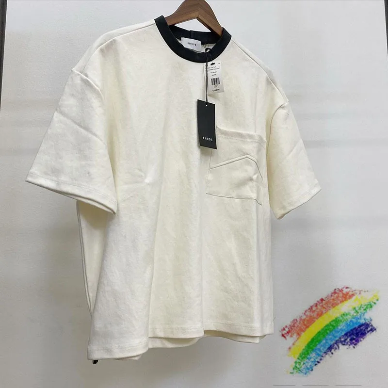 2020ss Rhude футболка для мужчин и женщин 1:1 Высокое качество модные повседневные