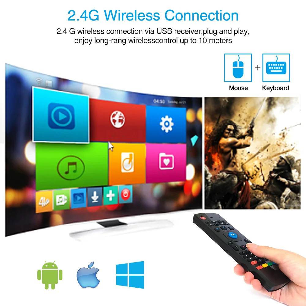 Air mouse пульт дистанционного управления с подсветкой MX3 Pro 2 4G умная беспроводная