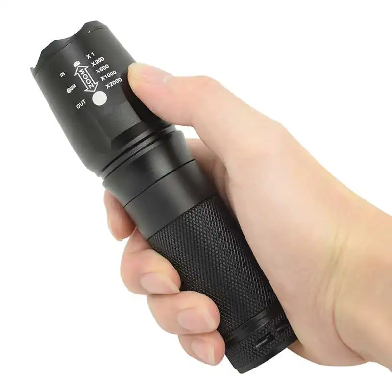 Водонепроницаемый светодиодный фонарик мощный масштабируемый 1600 лм T6