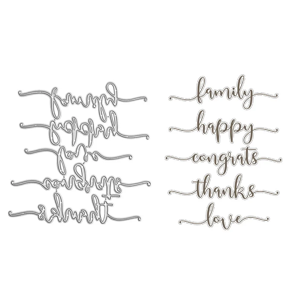 YaMinSanNiO Happy Congrats металлические режущие штампы с надписью Love Scrapbooking декоративные