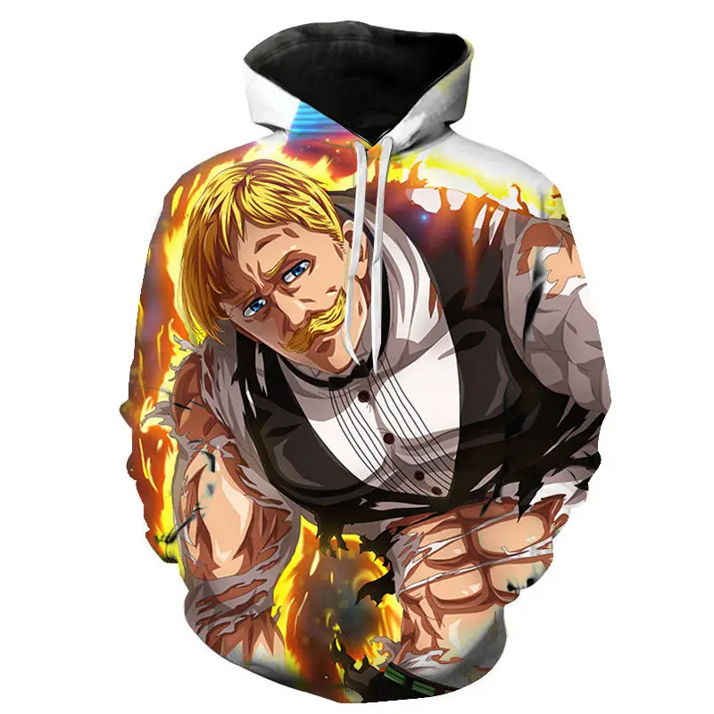 Новинка 2020 года толстовки с капюшоном 3D принтом The Seven Deadly Sins Escanor для мужчин