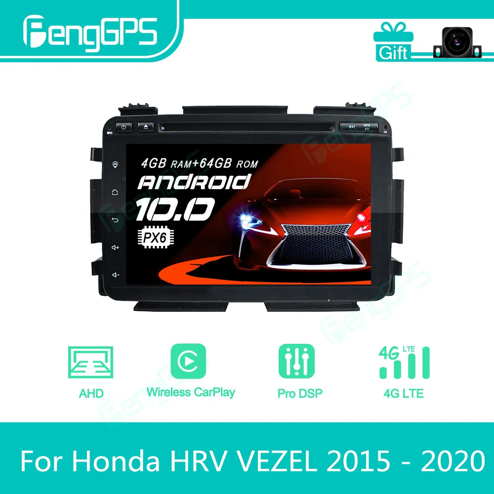 

Автомагнитола для Honda HRV VEZEL 2015 - 2020 Android стерео Мультимедийный плеер 2 Din Авторадио GPS-навигация экран блока PX6