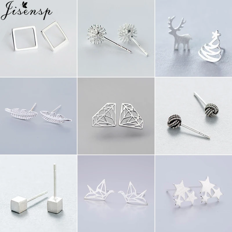 Женские и детские серьги гвоздики Jisensp компактные гипоаллергенные из