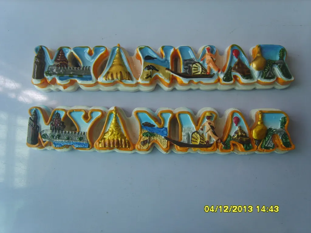 

Myanmar Tourism Commemorative Fridge Magnet Magnetic Stereo Creative Zhaito Dashijin Myanmar Yangon Pagoda
