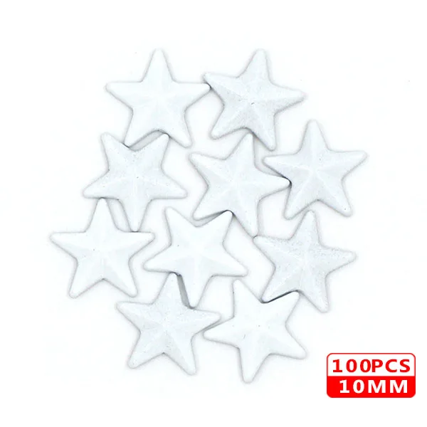 10MM Star White 100 шт Горячая фиксация шпильки медь звезда квадратный череп стразы железные заклепки для одежды металлические заклепки DIY панк аксессуары для одежды - Цвет: 10MM Star White