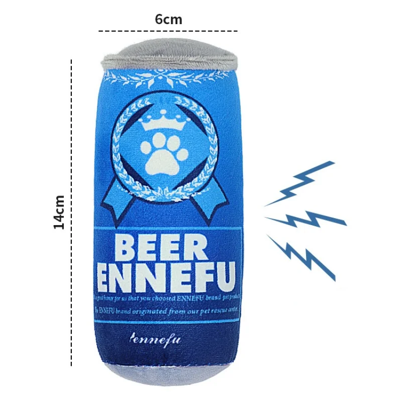 Dog Toys Pet Plush Beer Can Squeaky Toy Puppy Bite Resistant Chew Throwing Training Fo Small Medium Large | Дом и сад