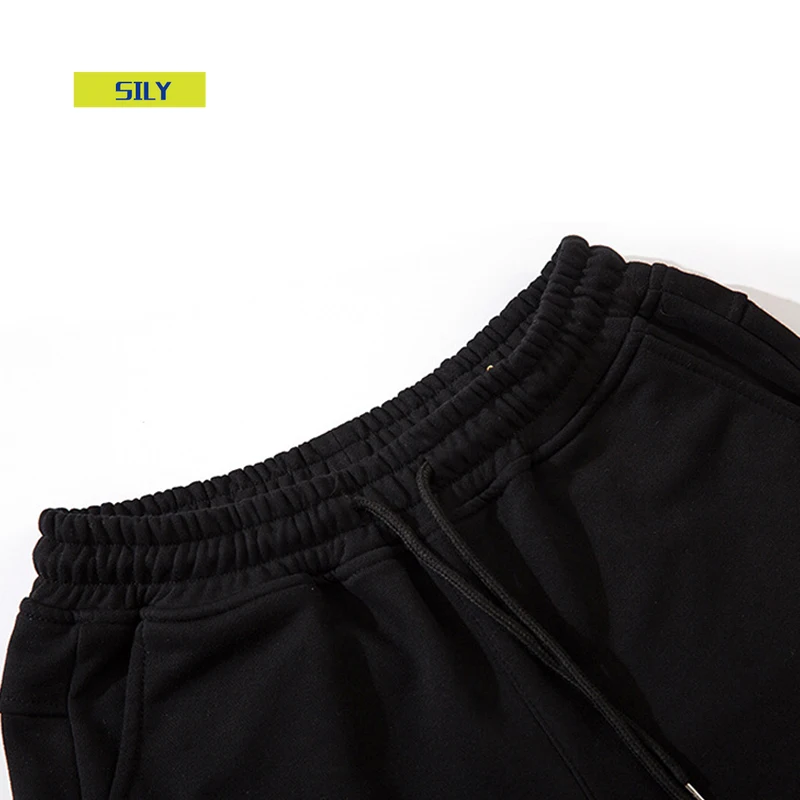 

High Solid Color Men Loose Sweatpants Classic Pocket Zipper Lenses Decorated Elastic Waist Trousers MenCasual Pants