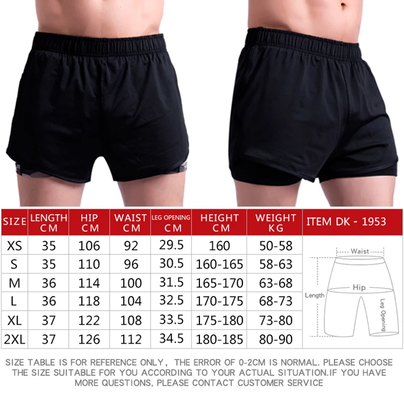 Мужские беговые шорты 2 в 1 двухуровневые быстросохнущие спортивные для бега и