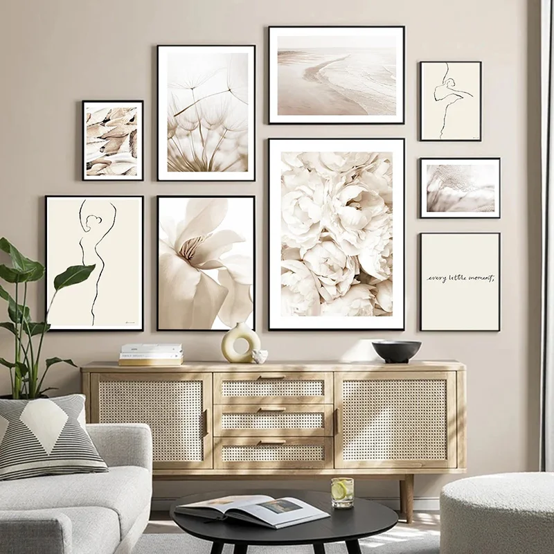 

Flower Scenery Picture Wall Art Canvas lack White Abstract Wall Art Painting Home Art Decor Black and White Abstract Wall Art