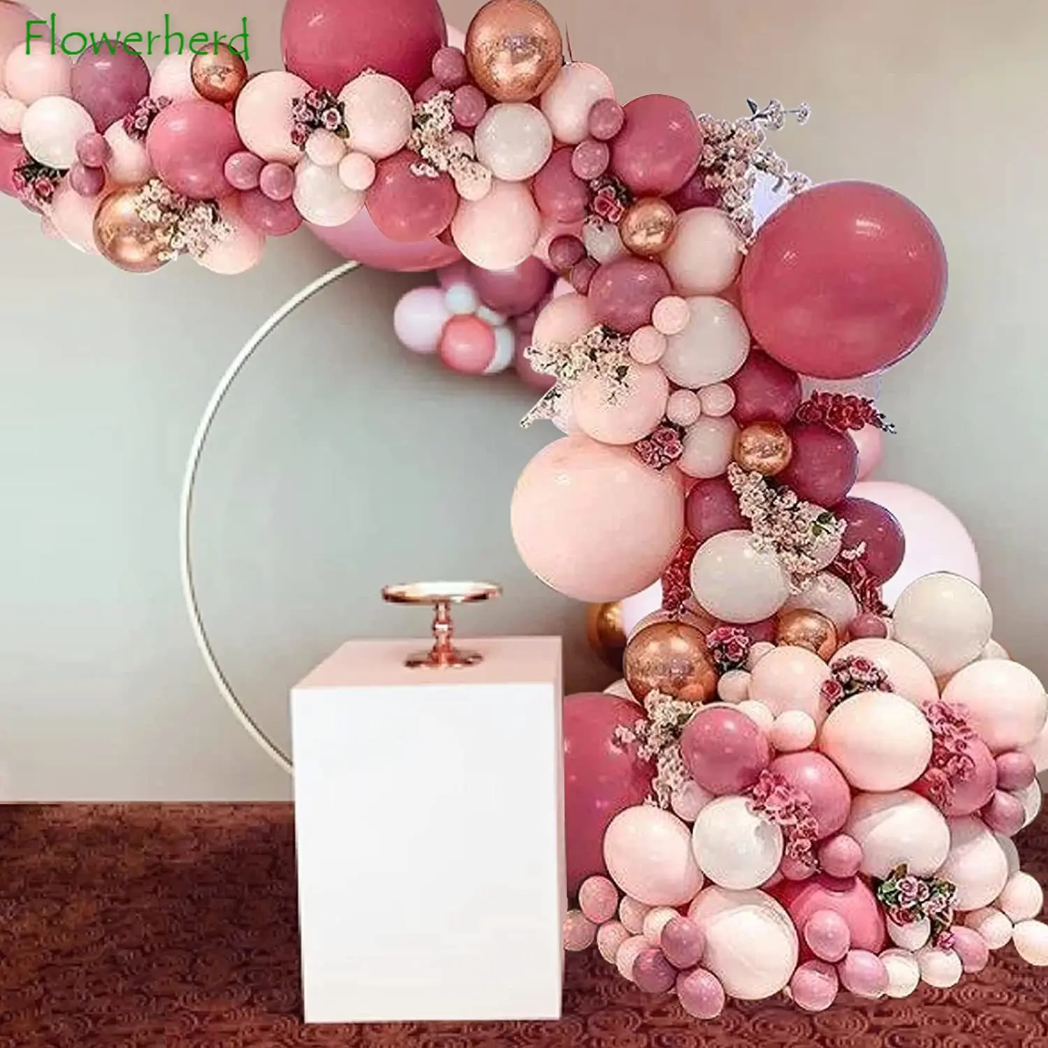 

Rose Pink Balloon Garland Arch Kit Confetti Metallic Balloons for Wedding Birthday Anniversary Baby Shower Bachelorette Party