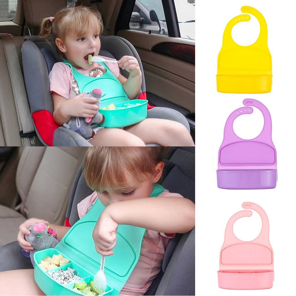 Детский Ланч бокс многофункциональный слюнявчик для детей от 6 месяцев до лет