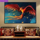 Алмазная 5D картина Птица Феникс, полноразмернаякруглая мозаика для творчества, вышивка крестиком, подарок для домашнего декора