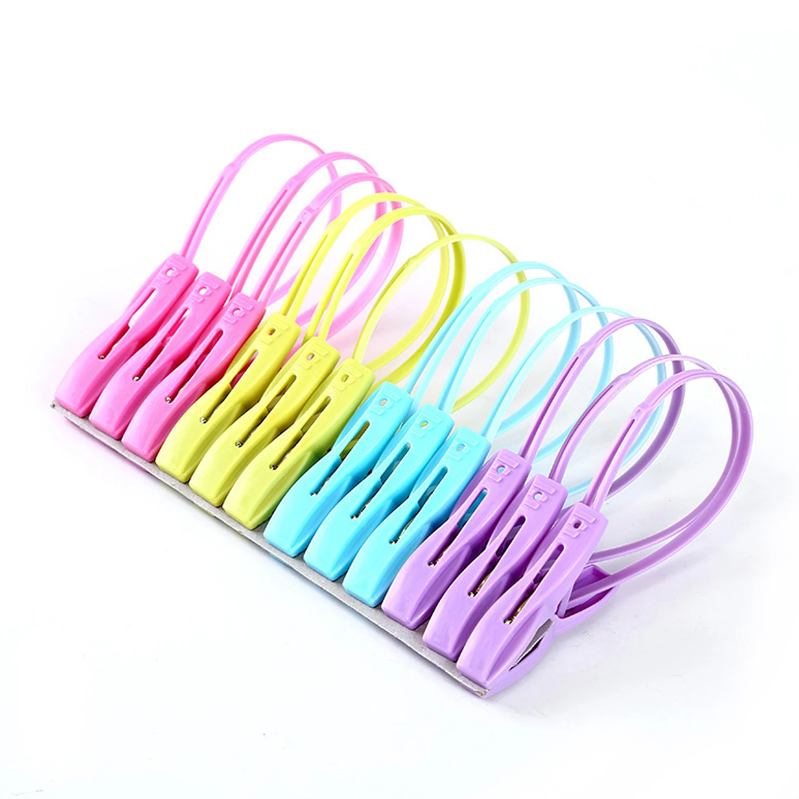 

12pcs Non-slip Clothespin Windproof Seamless Clothes Clips Anti Skid Clothes Dryer Clip Portable Outdoor Clothesline