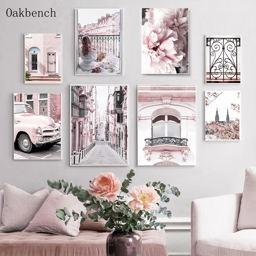 

Nordic Canvas Poster City Building Door Print Modern Posters And Prints Flower Painting Landscape Wall Pictures Home Decor
