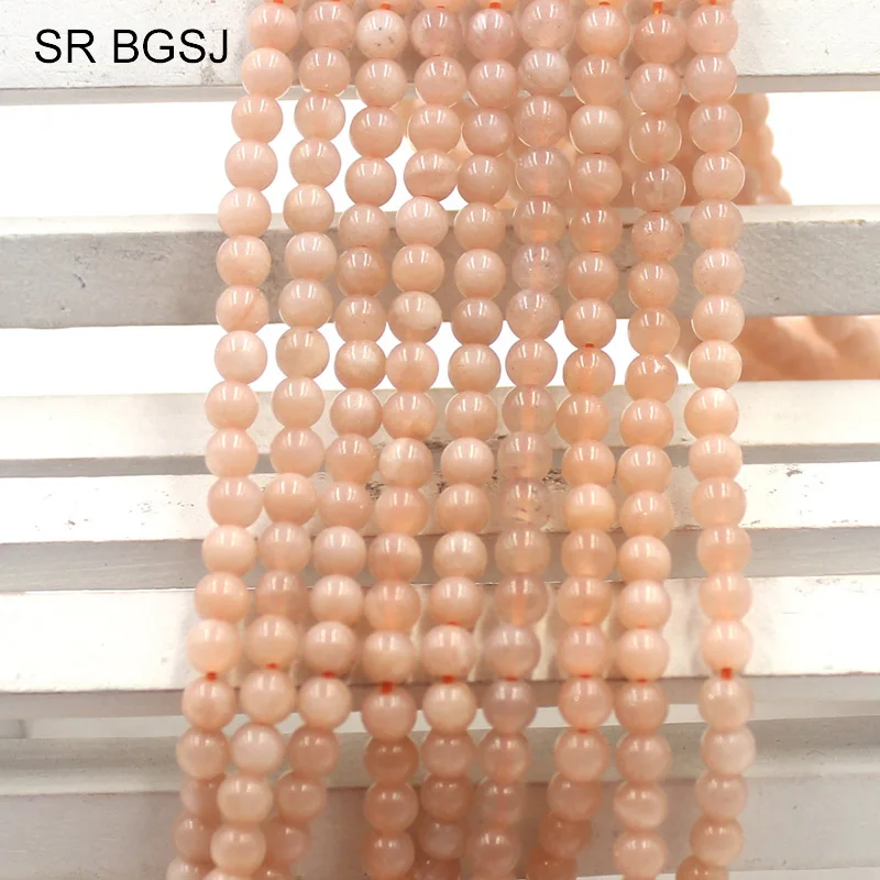 

Free Shipping 4mm Wholesale Natural Gems Sun Stone Jewelry DIY Round Loose Small Beads Strand 15"
