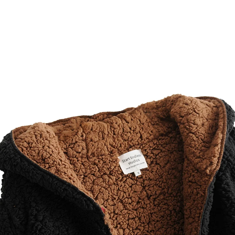 

Ladies Thick Coat Plush Double-sided Wear Loose Coat 2020