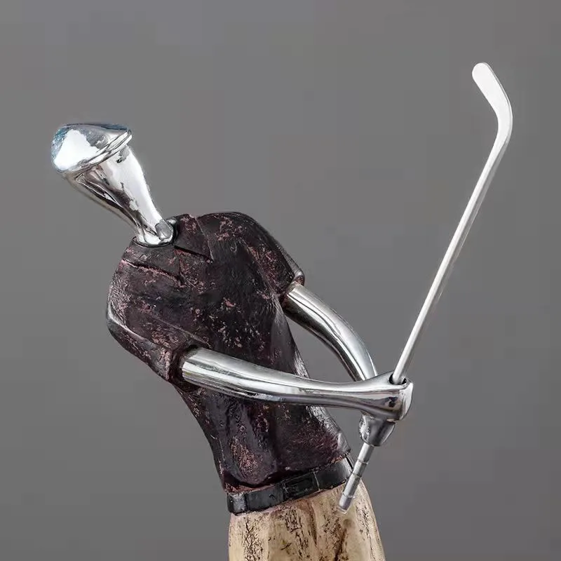 Полимерная художественная статуя Декор спортивный герой игры в гольф