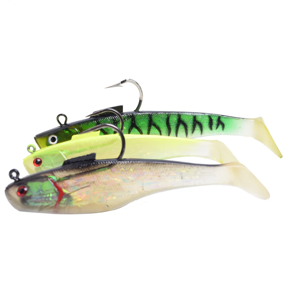 " /17 см, 9"/23 см длина большой плавательный shad super deap морская лодка Троллинг Большая Игра Рыбалка Т Хвост Мягкая приманка с тяжелым острым крючком